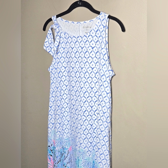 Lilly Pulitzer Luella Sea La Vie Pima Cotton Coastal Resort Midi Dress, Medium - Picture 3 of 5